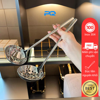 Cặp muôi múc canh chockmen inox 304 muỗng vá tay cầm dài ăn lẩu CKM263