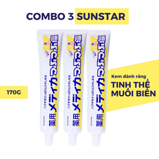 Combo 3 Tuýp Kem Đánh Răng Muối Sunstar 170g Nhật Bản bảo vệ nướu