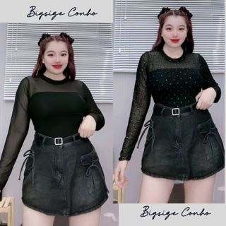 Áo Lưới Xuyên Thấu Bigsize Nữ Tay Dài Vải Trơn Kèm Lót Áo Quây Bên Trong Lên Phom Quyến Rũ G235