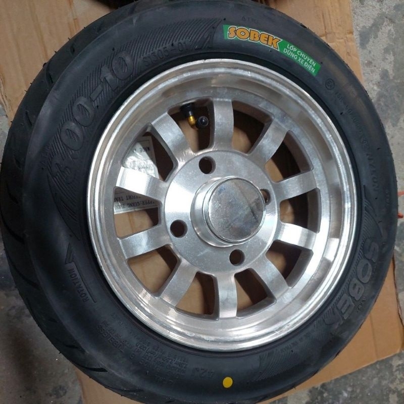 bánh 300-10 nhôm đúc lốp ko săm 300-10 cho xe độ chế 3, 4 bánh xe rùa