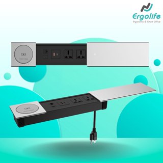 Ổ cắm điện âm bàn nắp trượt tích hợp sạc không dây OEXH215AC