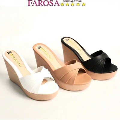 Dép xuồng nữ quai xếp ly FAROSA -TK9 dép siêu nhẹ cao 9p nhiều màu cực xinh