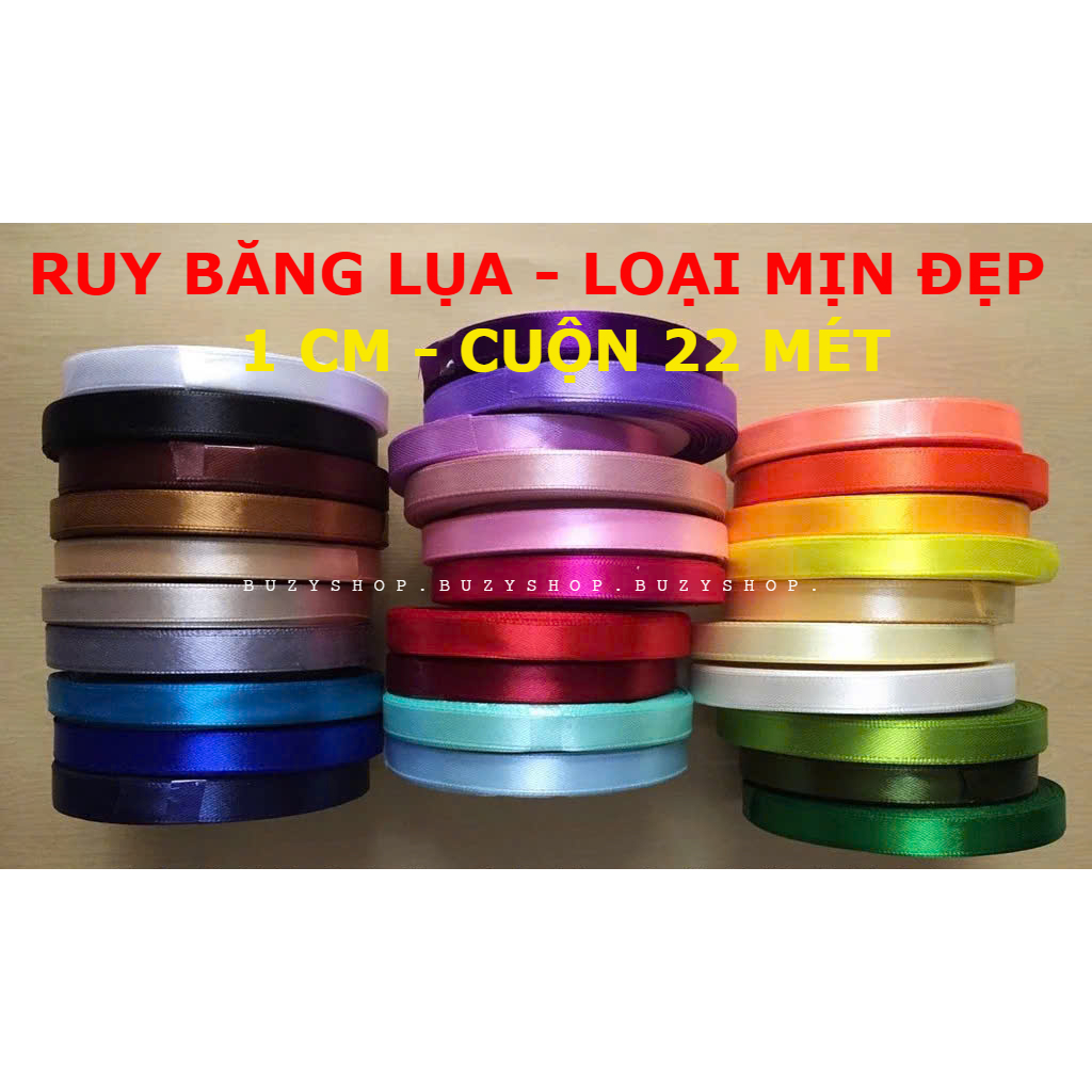 [TỪ 5 GIÁ GIẢM] [CUỘN 22 MÉT] Ruy băng lụa bản rộng 1CM hàng loại mịn đẹp [nguyên liệu handmade]