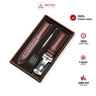 Dây đeo cho đồng hồ Orient, da bò Trơn size 21mm 22mm 20mm khoá bướm 2 nút bấm Kèm Hộp