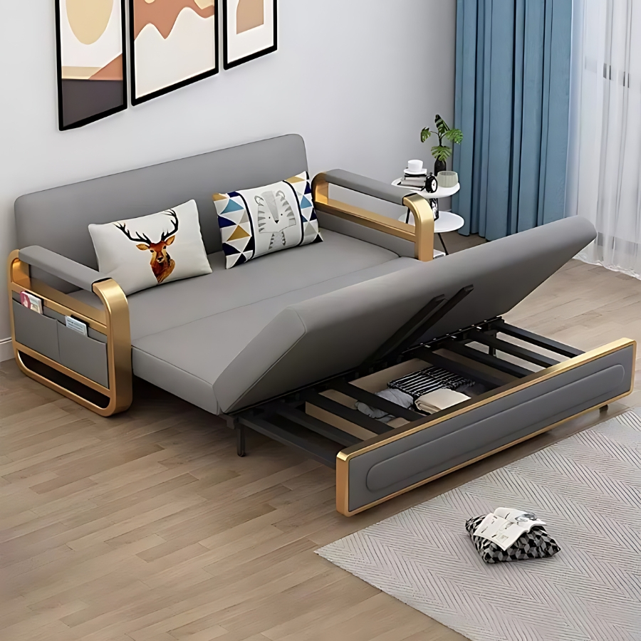 Ghế sofa giường gấp gọn thông minh, sofa khung thép chắc chắn, bọc da đệm sơ dừa cao cấp , có ngăn chứa đồ tiện lợi | BigBuy360 - bigbuy360.vn