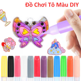 Đồ chơi thủ công tô màu vẽ tranh pha lê tự làm móc khóa DIY cho bé vui chơi sáng tạo tưởng tượng