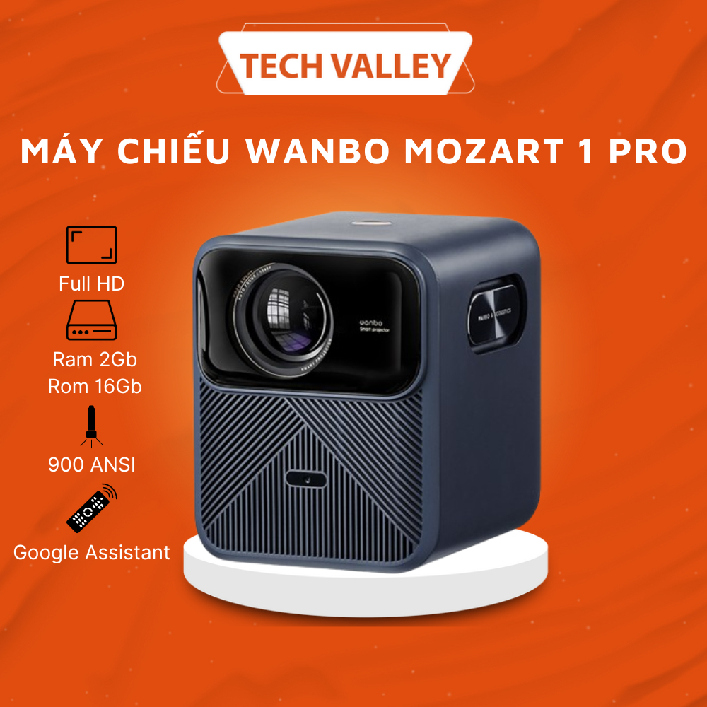 Máy chiếu Wanbo Mozart 1 Pro - CN LCD với 900 ANSI Lumens-Android 11.0-Hàng chính hãng