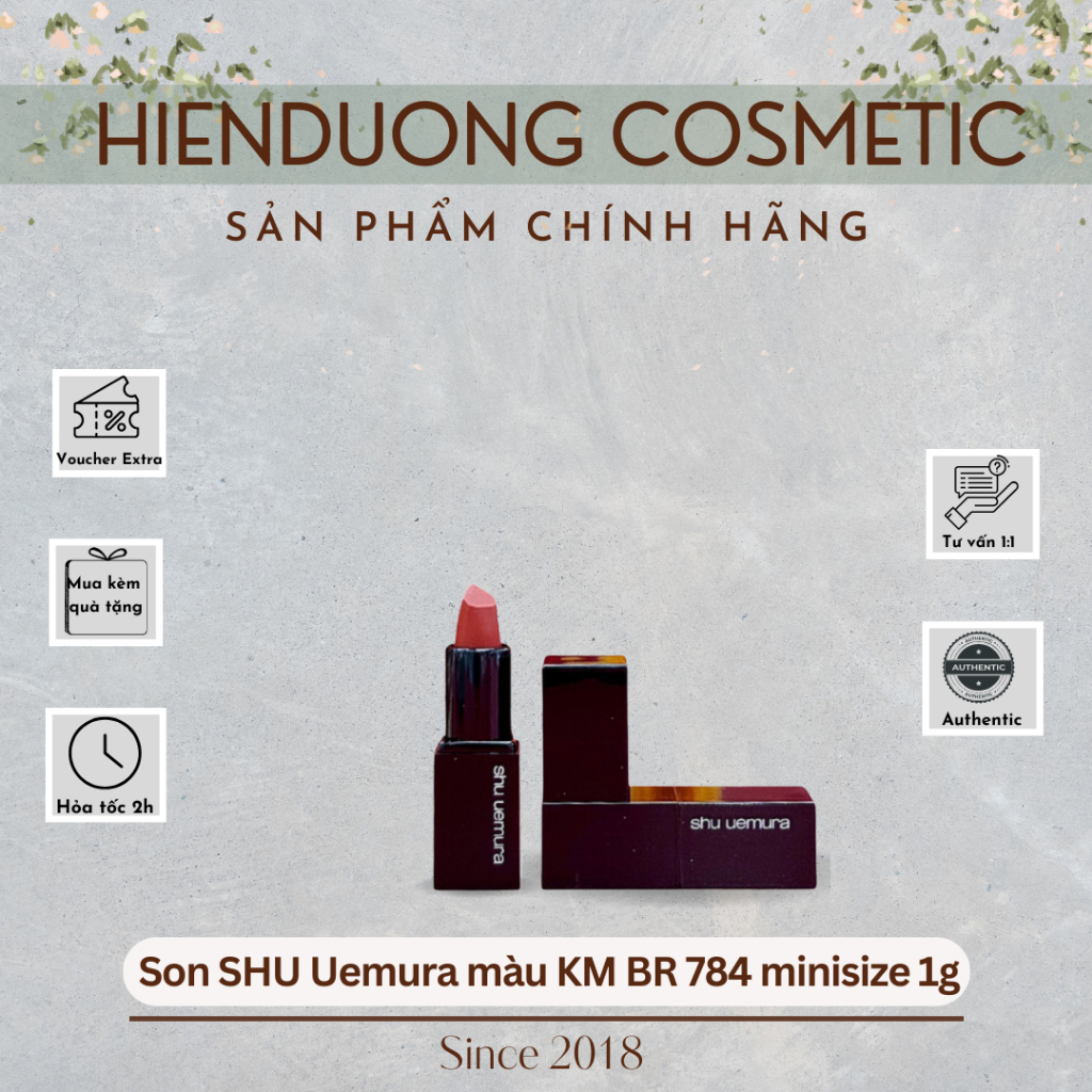 Son SHU Uemura màu KM BR 784 minisize 1g | Son Shu màu đỏ đất, tự tin, quyến rũ hàng công ty