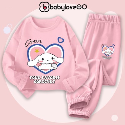 Bộ thu đông dài tay cho bé gái BabyloveGO, bộ quần áo trẻ em chất thun cotton BD-RM18