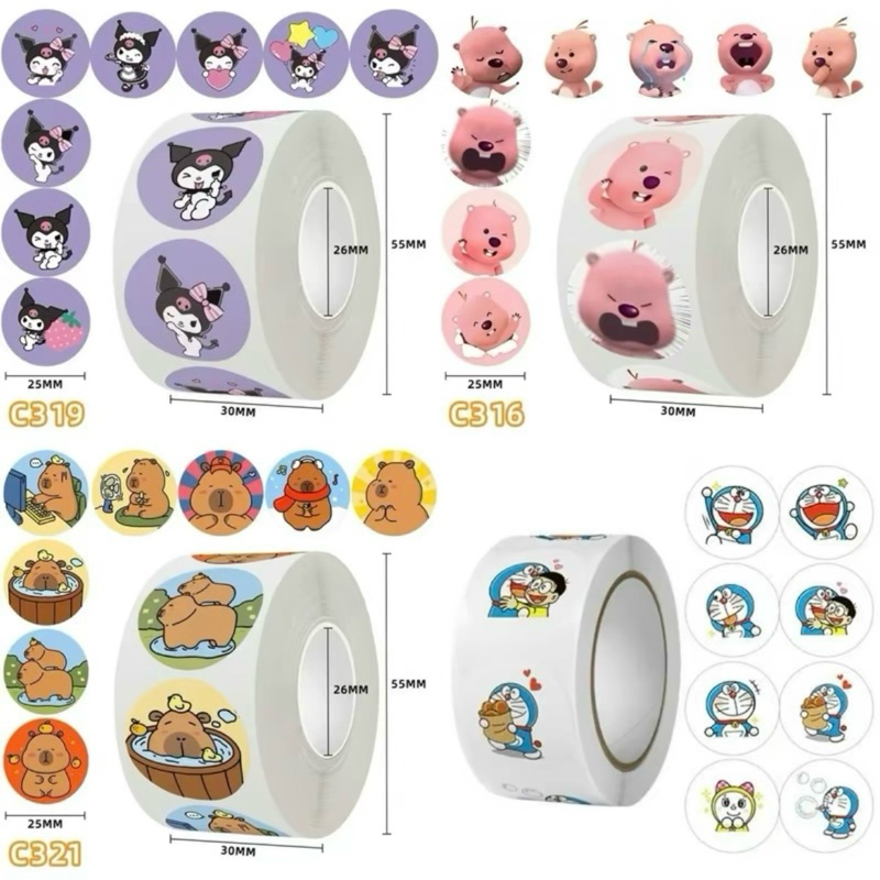 500 hình dán Kuromi Capybara Loopy Sticker cho bé Sanrio