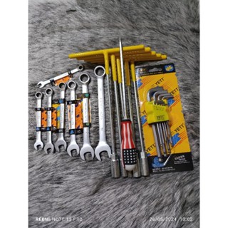 ComBo 5 Khóa Chữ T Và 7 Khóa Cờ Lê Và Bộ Lục Giác Bi Ngắn Hiệu  YeTT  Hoặc LiWin Tặng Tua Vít