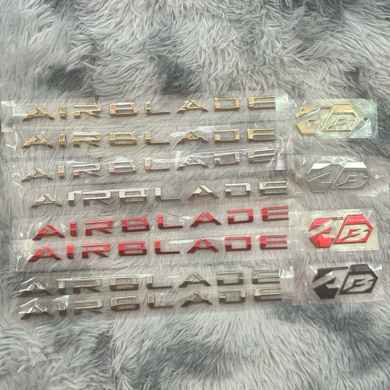 Bộ Tem dán xe logo chữ nổi ốp sườn xi cứng xe  AB Air Blade đời 2020 - 2023 hàng loại Đep ( Gía cặp 
