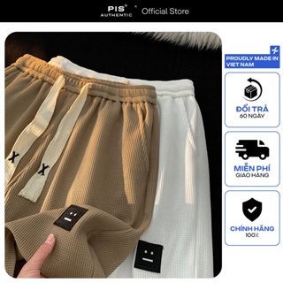 Quần short unisex nam nữ,quần đùi co dãn 4 chiều  chất tổ ong cao cấp, hình thêu mặt vô cảm cực đẹp PIS STUDIO QS001