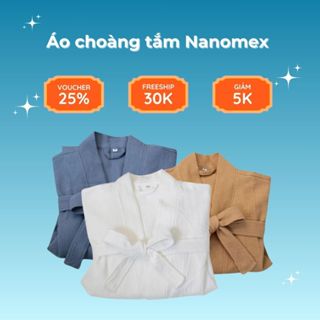 Áo choàng tắm khách sạn 5 sao 100% cotton Nanomex mềm mịn thấm nước cho cả nam và nữ dùng cho khách sạn, nhà nghỉ, spa