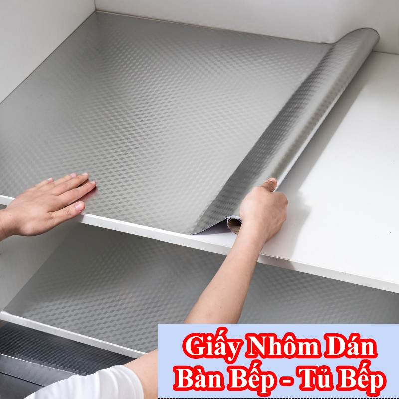Giấy nhôm dán bếp SHINNY Giấy bạc dán tủ bếp tường bếp decal dán kệ bếp tủ bếp và ngăn kéo tủ chống bám bẩn dầu mỡ