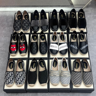 Giày Lười Slip On Đế Cói Khâu GC, LV, DG, dập logo đính kim loại các mẫu hot fullbox