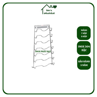 Giá treo nắp vung PHÁT ĐẠT Inox 304 treo tường, giá để nắp nồi, kệ để nắp vung máng nắp nồi (SP109)