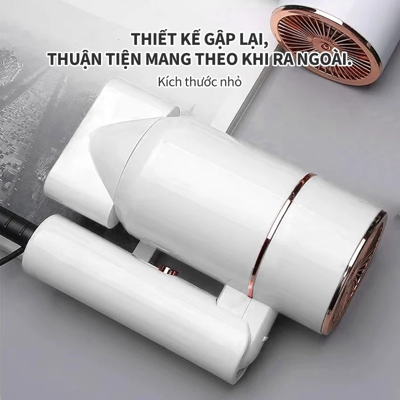 -Máy Sấy Tóc Gấp Gọn 2 Chiều Nóng Lạnh Công Suất Lớn 800W Nhanh Khô, 3 Chế Độ Sấy