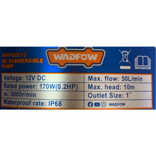 Máy bơm chìm nước sạch 170W 12V(0.2HP) Wadfow