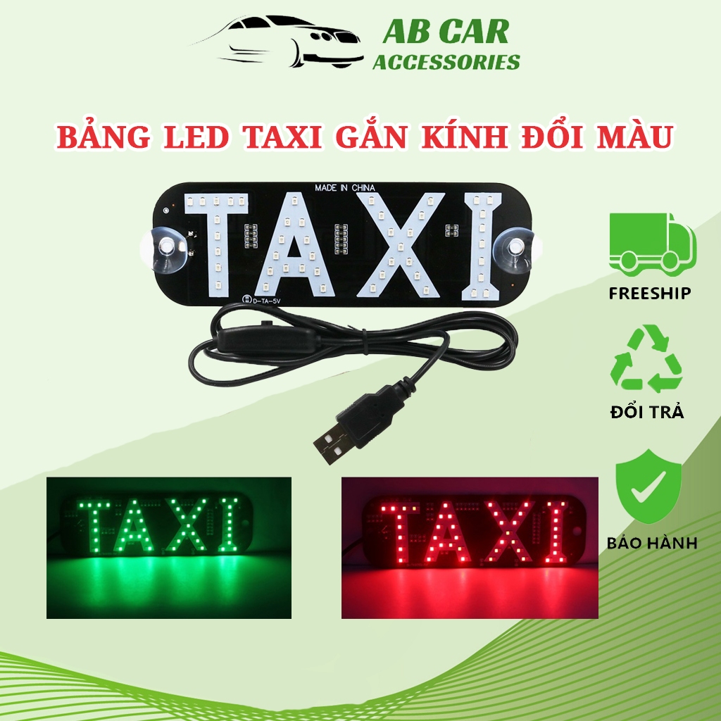 Đèn Led TAXI Thay Đổi 2 Màu, Đèn Báo Chữ TAXI Gắn Kính Lái Ô Tô, Led Chữ TAXI Đổi Màu Gắn Kính Lái