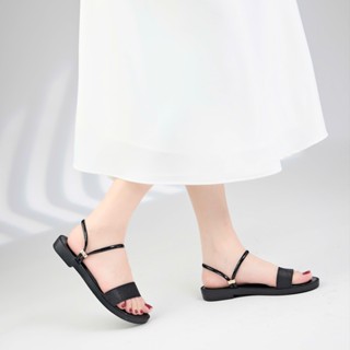 Giày MWC 2583 - Giày Sandal Đế Bằng, Sandal Quai Ngang Bản Lớn Phối Kim Tuyến Lấp Lánh Cực Đẹp