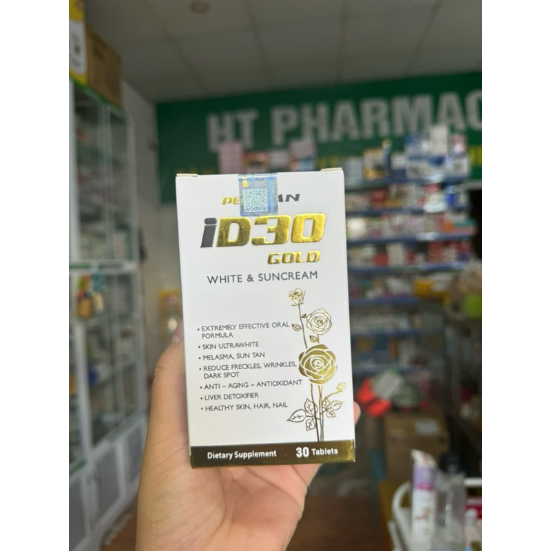 Viên uống ID30 Gold White & Suncream 30 Viên - Viên uống chống nắng, đẹp da ( Nhập khẩu )