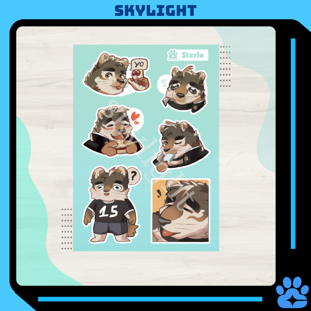 NO.17 STERIO - Live A Hero - Sticker Furry Sheet A6 Decal chống nước