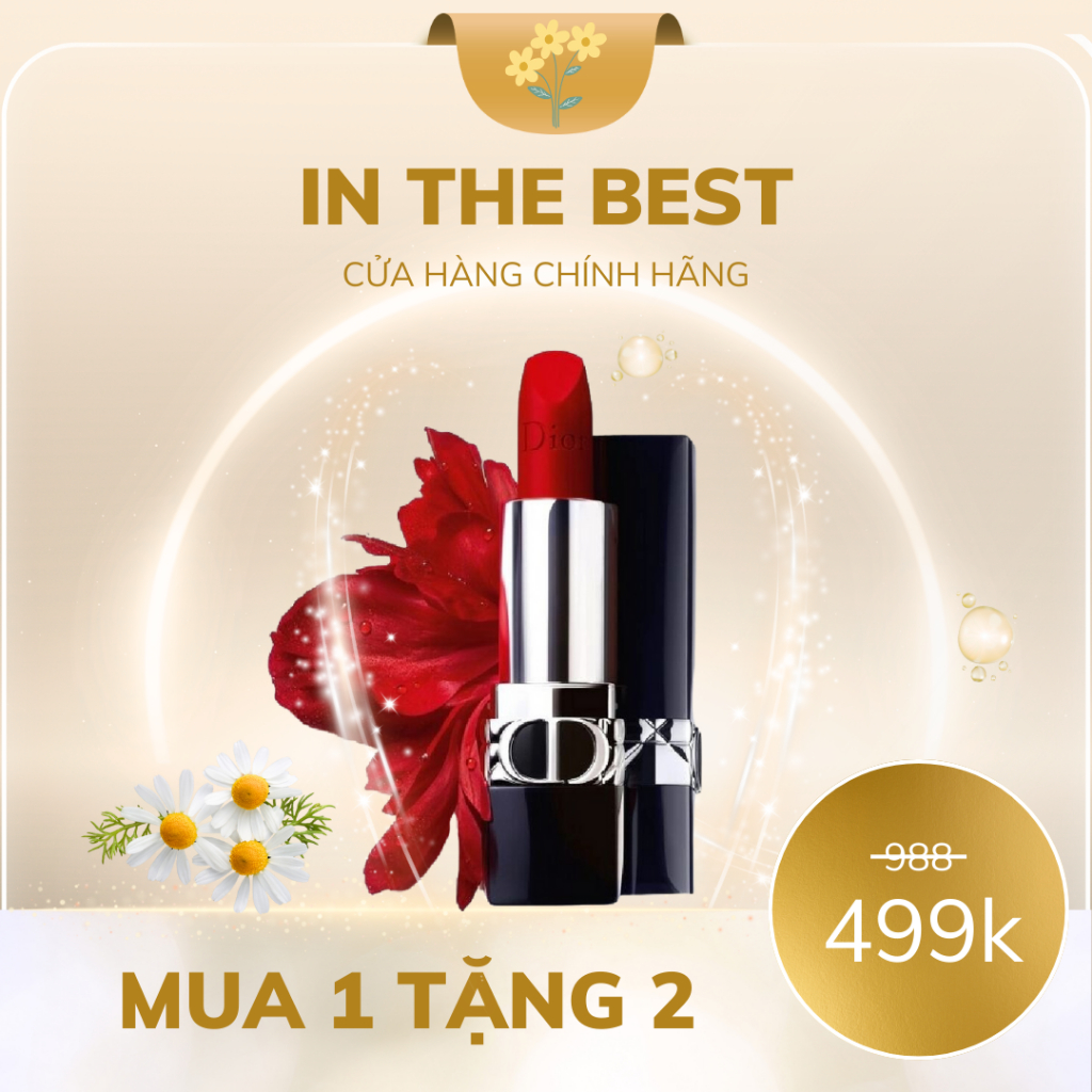 Son Thỏi D.i.o.r Bảng Màu Velvet, Rouge, Satin cao cấp, sang trọng - Son môi chính hãng 3WB IN THE BEST