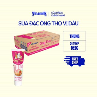 Thùng 24 Tuýp Sữa Đặc Có Đường Ông Thọ vị dâu - Tuýp 165g