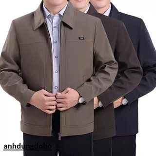 Áo khoác nam trung niên chống nhăn, chống thấm nước kaki lót vải cho bố vải đẹp