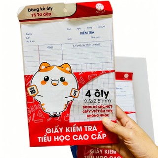 Tập kiểm tra Cấp 1, GIấy kiểm tra có ô ly cho học sinh cấp 1 giá rẻ
