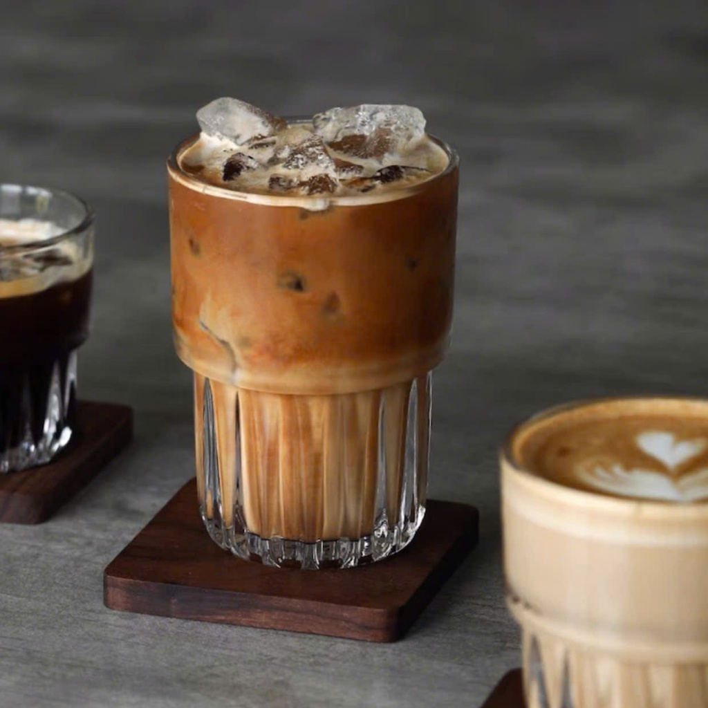 Bộ 6 Ly Thuỷ Tinh Khía Sọc Trung SKHF320 / Cốc Thuỷ Tinh Trà Đá Ngấn Sọc  Coffee & Tea Tumbler Glass 320ML