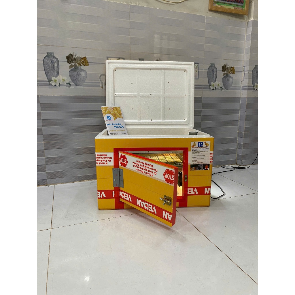 MÁY ẤP TRỨNG THÙNG XỐP, LOẠI 100 TRỨNG ĐẢO TỰ ĐỘNG, TỶ LỆ NỞ TRÊN 95%. MÁY ẤP TRỨNG PHI LỘC