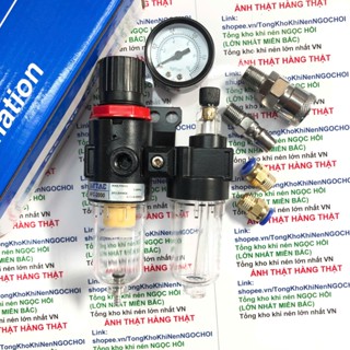 ẢNH THẬT Bộ lọc tách nước AFC2000 cho máy nén khí kèm khớp nối nhanh ống hơi