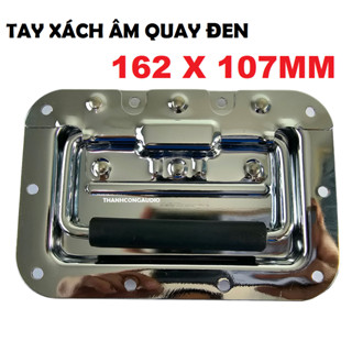 Tay  xách âm QUAY ĐEN: 107mm x 162mm CHO  tủ máy thiết bị âm thanh, nội thất.