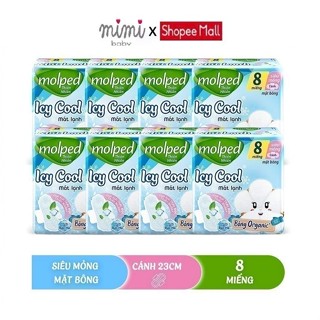  Combo 8 gói Băng vệ sinh Molped Mát lạnh ICy có cánh-Gói 8 miếng 