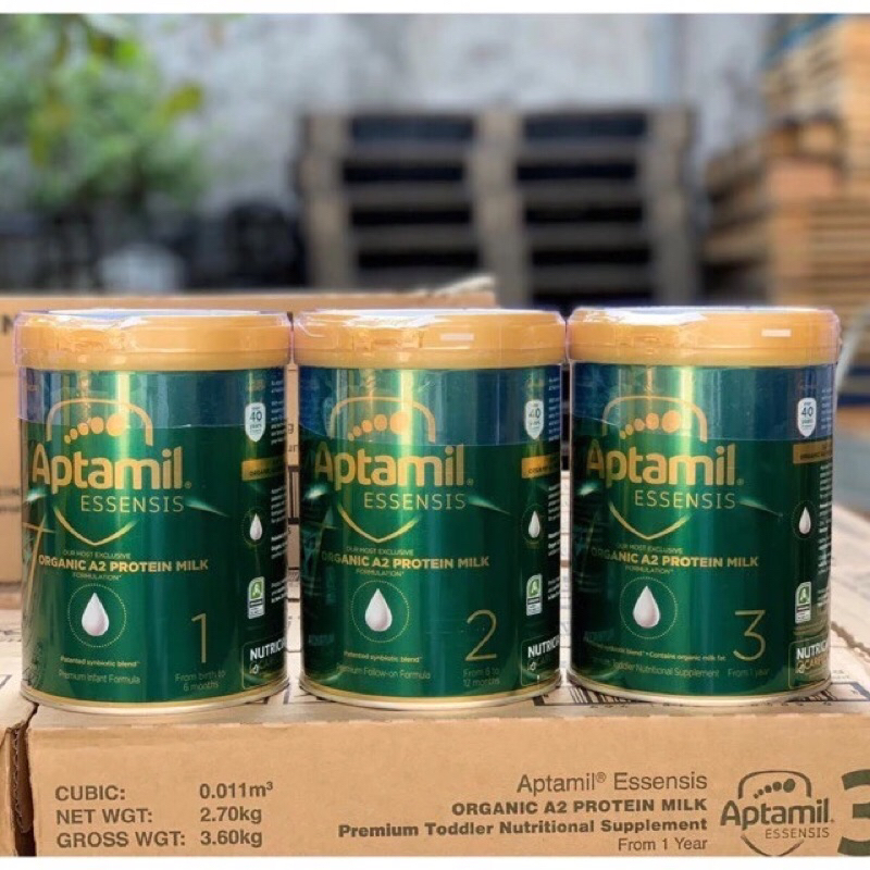[Date 2027] Sữa Aptamil Essensis Xanh lá Organic hữu cơ Úc 900gr đủ số 1,2,3,4