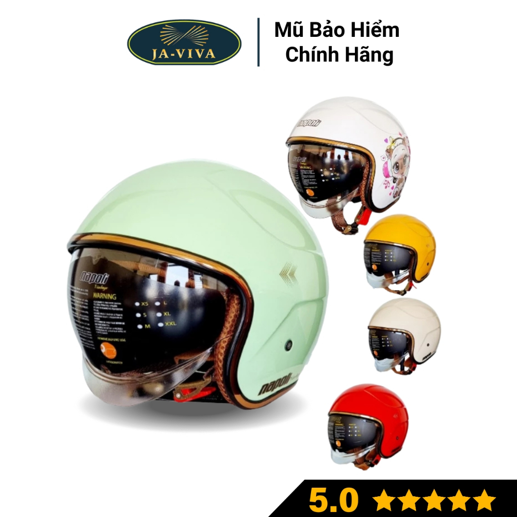 Mũ bảo hiểm trẻ em Napoli có kính âm nón bảo hiểm chụp tai cao cấp dành cho trẻ 5-10 tuổi