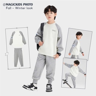  Bộ đồ thu đông bé trai Magickids set bộ quần áo thể thao dài tay chất nỉ 2 da mềm mịn ấm áp  thoải mái BD24066 