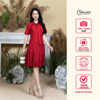Đầm Trung Niên thiết kế cho em, kiểu dáng sang trọng cực tôn dáng Thương hiệu Thiều Hoa C0617