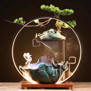 Thác Nước Phong Thuỷ Đèn LeD cao cấp_ Thác Khói Trầm Hương (Nhiều Khuyến Mãi Lớn & Quà Tặng)