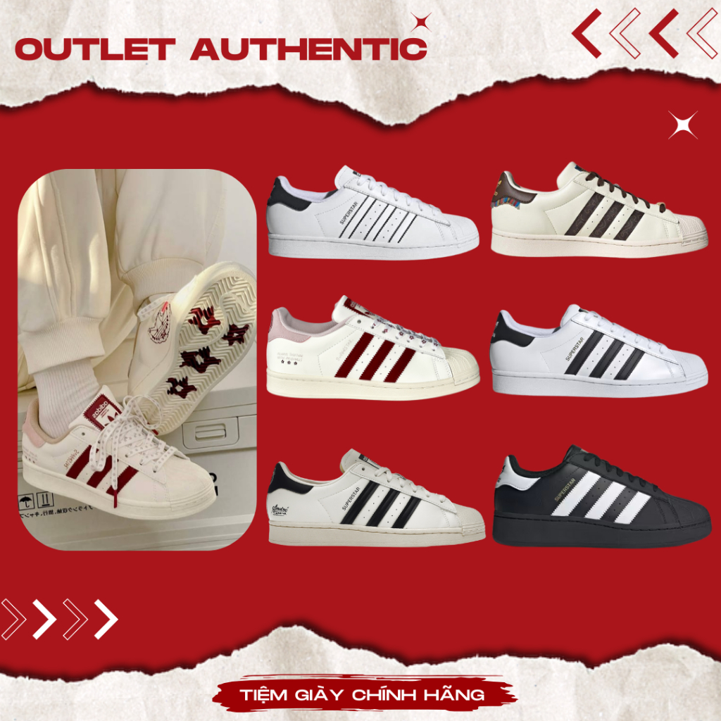 Giày thể thao 𝐀𝐝𝐢𝐝𝐚𝐬 𝐒𝐮𝐩𝐞𝐫𝐬𝐭𝐚𝐫 𝐀𝐮𝐭𝐡𝐞𝐧𝐭𝐢𝐜 nhiều màu đủ size nam nữ 36>44 bao Check