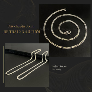  Dây chuyền Bạc ta 35cm bé trai từ 2-3-4-5 tuổi vòng cổ xích lật - Quà tặng sinh nhật  - Bạc thật TTA Jewelry DC038 