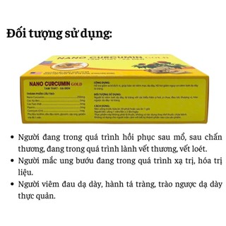 Nano Curcumin GOLD Giúp làm giảm các triệu chứng viêm đau dạ dày, tá tràng,thượng  vị, hang vị