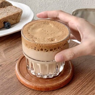  Bộ 12 Ly Thủy Tinh   12 Cốc Thủy Tinh SKHF1508 Đáy Khía Hai Tầng Dùng Uống Cà Phê   Sinh Tố  Trà Sữa 250ML 