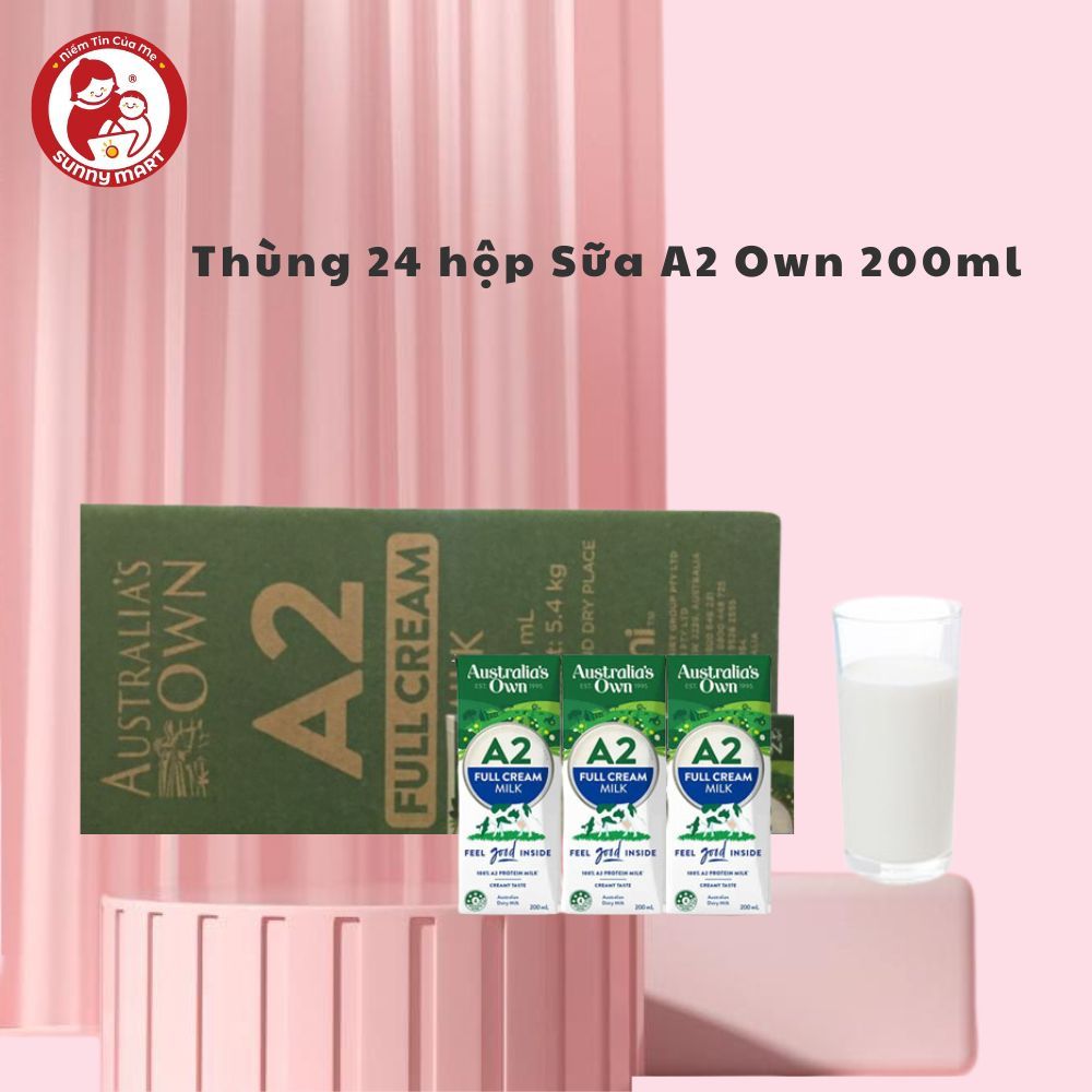 Thùng 24 hộp Sữa tươi Australia’s OWN A2 nhập từ Úc hộp 200ml - Date 22.9.2026
