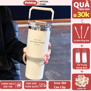 Bình Giữ Nhiệt Khắc Tên Có Ống Hút,Ly Giữ Nhiệt SITA Nóng Lạnh 24H PINKCUP Sức Chứa Lớn 600ml/900ml Không Đổ Mồ Hôi PC40