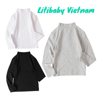Size 40-65kg-Áo giữ nhiệt cho bé, áo cổ 3 phân LITIBABY, áo thu đông dài tay size đại 15-20. Chất cotton 4 chiều mềm mịn