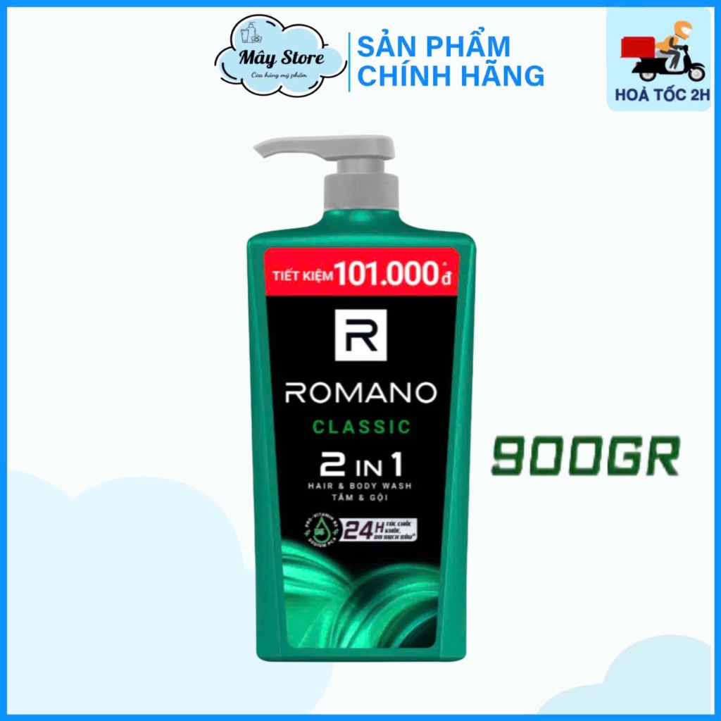 Tắm gội 2 trong 1 Romano 2in1 Classic 900g