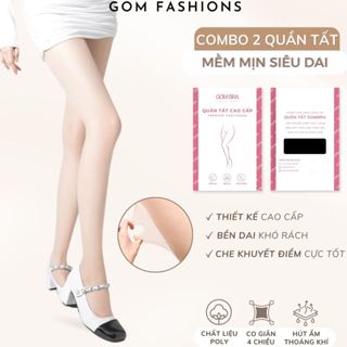 Combo 2 quần tất da GOMTAT làm đều màu da, quần tất lưới siêu mỏng, tàng hình thật chân - QT-1022-CB2
